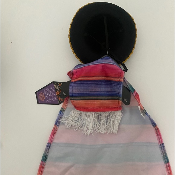 Mexican Poncho Dog Pet Costume Cinco de Mayo Day of the Dead Hat & Poncho NEW - Picture 4 of 12